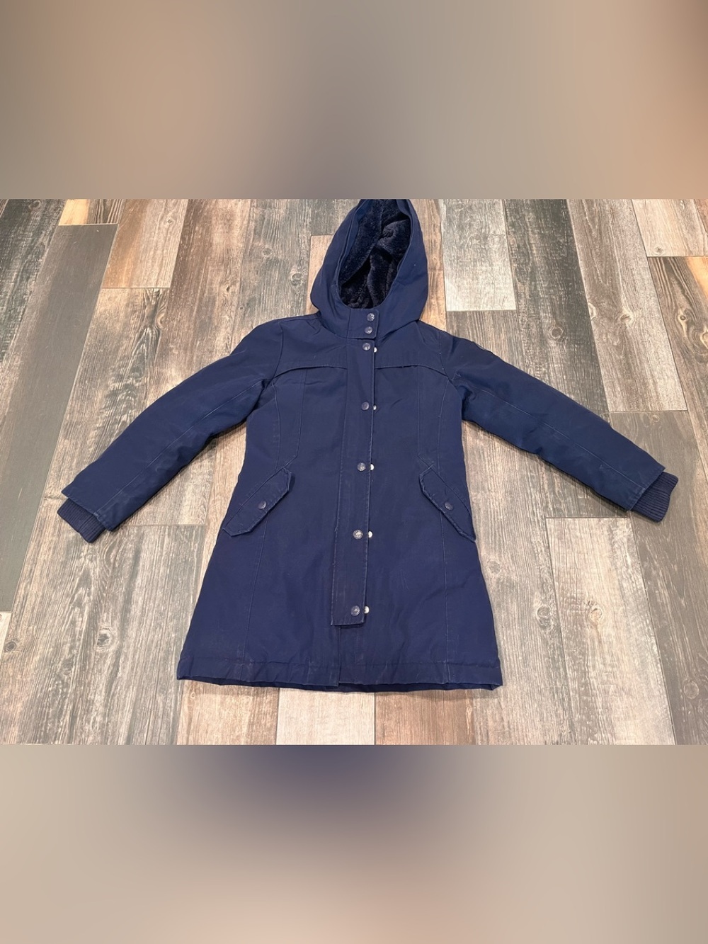 Gap Kids Girl Cold Control Ultra Max Down Parka Coat Navy Size L
